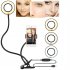 12w Led Ring Fill Light 3 Adjustable Levels Mobile Phone Bracket Desktop Clip Light For Selfie Beauty black