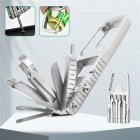 13 In 1 Keychain Mini Wrench Multi-Function Adjustable Wrench Portable Screwdriver 13 Bits Knife Stainless Steel Outdoor Home DIY Hand Tools 13 in 1