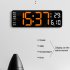 13 Inch Large Led Digital Wall Clock Simple Hanging Remote Display Pendulum Temperature Clock Black shell yellow light