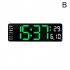 13 Inch Large Led Digital Wall Clock Simple Hanging Remote Display Pendulum Temperature Clock Black shell green light