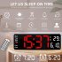 13 Inch Large Led Digital Wall Clock Simple Hanging Remote Display Pendulum Temperature Clock Black shell yellow light