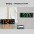 13 Inch Large Led Digital Wall Clock Simple Hanging Remote Display Pendulum Temperature Clock Black shell yellow light