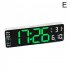 13 Inch Large Led Digital Wall Clock Simple Hanging Remote Display Pendulum Temperature Clock Black shell yellow light