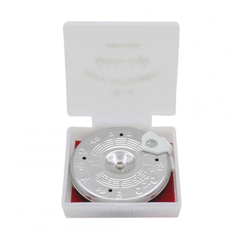 13 Tone Guitar Tuner Note Key Round Silver Tuning Pitch Pipe with box Silver_13 notes