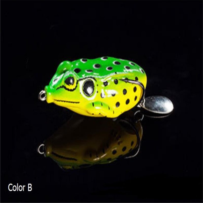 13G Paillette Simulate Frog Bait Fishing Lures Artificial Bait Tackle Accessories Green back yellow body B