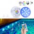 13LEDs Submersible Light Remote Controlled RGB Underwater Night Lamp with Suction Cup 7CM diameter 1 with 1 infrared remote control