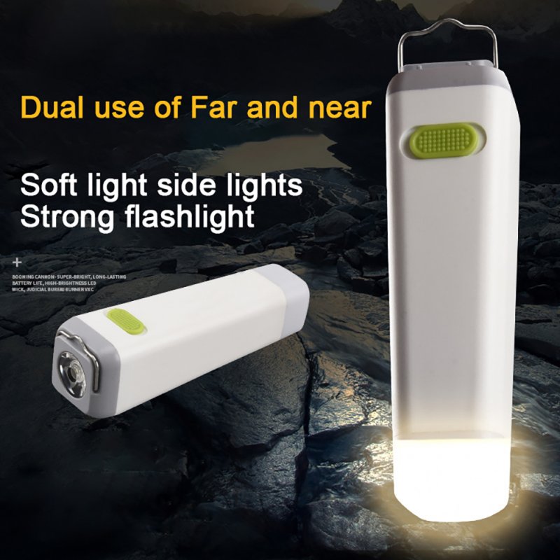 3W Portable LED Cob Mini Flashlight 300LM High Brightness Outdoor Camping Powerful Far Range Tent Light With Hook (35 x 35 x 120mm) 