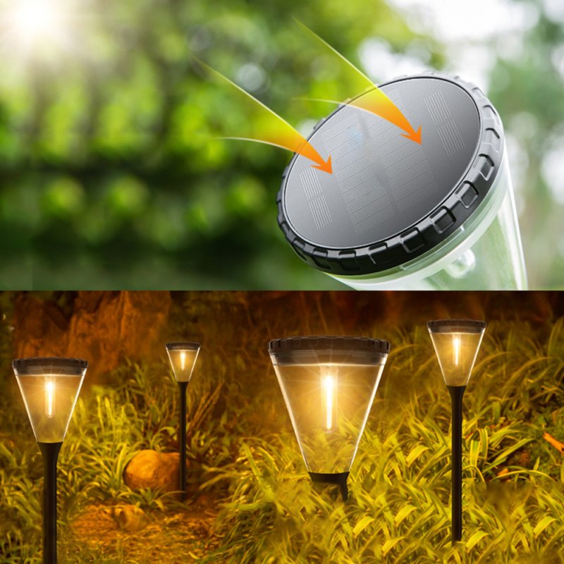 Outdoor Solar Garden Landscape Path Lights 3000K IP65 Waterproof 2 Levels Brightness Auto On/Off Solar Powered Lawn Lamps For Yard Patio Garden Pathway Porch Decor lawn lamp