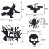 13Pcs Set Black Glitter Skull Spiders Hanging Pendant for Halloween Party Decoration