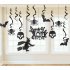 13Pcs Set Black Glitter Skull Spiders Hanging Pendant for Halloween Party Decoration