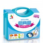 13Pcs/set Kitchen Pretend Play Children Simulation Cooking Tableware with Suitcase Kids Educational Toy