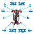 13Pcs set Metal Front Rear Wheel Seat Base C Swing Arm Steering Clutch Component for WLtoys 144001 1 14 RC Car Upgrade Spare Parts blue 13PCS