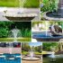 13cm 16cm Solar Fountain With 6 Nozzle Fast Starting High Efficiency Solar Power Bird Bath Fountain Pump 13CM laminated board