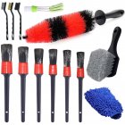 13pcs 17inch Soft Wheel Brush Car Detail Brush For Automotive Cleaning Wheels Dashboard Interior Exterior Leather Air Vents 13 piece set