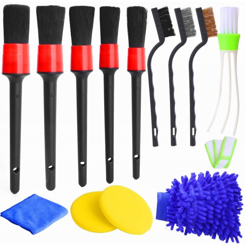 13pcs Detailing  Brush Set For Auto Detailing Cleaning Car Motorcycle Interior, Exterior,leather, Air Vents 13 piece set