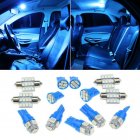 13pcs Led Lights Interior Package Kit Ice Blue Dome Map License Plate Lamp Bulbs Bagged