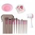 13pcs Makeup Brushes Kit With Wood Handle Foundation Eyeshadow Brush Makeup Sponge Set Beauty Tools With Storage Bag Cyan  8 Makeup Spong