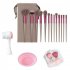 13pcs Makeup Brushes Kit With Wood Handle Foundation Eyeshadow Brush Makeup Sponge Set Beauty Tools With Storage Bag Cyan  8 Makeup Spong