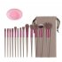 13pcs Makeup Brushes Kit With Wood Handle Foundation Eyeshadow Brush Makeup Sponge Set Beauty Tools With Storage Bag Latte  4Makeup Spong