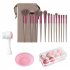 13pcs Makeup Brushes Kit With Wood Handle Foundation Eyeshadow Brush Makeup Sponge Set Beauty Tools With Storage Bag Latte  4Makeup Spong