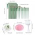 13pcs Makeup Brushes Kit With Wood Handle Foundation Eyeshadow Brush Makeup Sponge Set Beauty Tools With Storage Bag Latte  4Makeup Spong