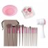 13pcs Makeup Brushes Kit With Wood Handle Foundation Eyeshadow Brush Makeup Sponge Set Beauty Tools With Storage Bag Latte  4Makeup Spong