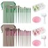 13pcs Makeup Brushes Kit With Wood Handle Foundation Eyeshadow Brush Makeup Sponge Set Beauty Tools With Storage Bag Latte  4Makeup Spong