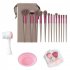 13pcs Makeup Brushes Kit With Wood Handle Foundation Eyeshadow Brush Makeup Sponge Set Beauty Tools With Storage Bag Cyan  4 Makeup Spong