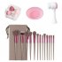 13pcs Makeup Brushes Kit With Wood Handle Foundation Eyeshadow Brush Makeup Sponge Set Beauty Tools With Storage Bag Cyan  4 Makeup Spong