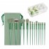 13pcs Makeup Brushes Kit With Wood Handle Foundation Eyeshadow Brush Makeup Sponge Set Beauty Tools With Storage Bag Cyan  4 Makeup Spong