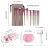 13pcs Makeup Brushes Kit With Wood Handle Foundation Eyeshadow Brush Makeup Sponge Set Beauty Tools With Storage Bag Latte  8Makeup Spong