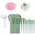 13pcs Makeup Brushes Kit With Wood Handle Foundation Eyeshadow Brush Makeup Sponge Set Beauty Tools With Storage Bag Cyan  4 Makeup Spong