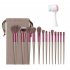 13pcs Makeup Brushes Kit With Wood Handle Foundation Eyeshadow Brush Makeup Sponge Set Beauty Tools With Storage Bag Cyan  8 Makeup Spong