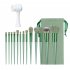 13pcs Makeup Brushes Kit With Wood Handle Foundation Eyeshadow Brush Makeup Sponge Set Beauty Tools With Storage Bag Cyan  8 Makeup Spong
