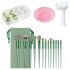 13pcs Makeup Brushes Kit With Wood Handle Foundation Eyeshadow Brush Makeup Sponge Set Beauty Tools With Storage Bag Cyan  8 Makeup Spong
