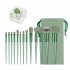 13pcs Makeup Brushes Kit With Wood Handle Foundation Eyeshadow Brush Makeup Sponge Set Beauty Tools With Storage Bag Cyan  8 Makeup Spong