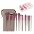 13pcs Makeup Brushes Kit With Wood Handle Foundation Eyeshadow Brush Makeup Sponge Set Beauty Tools With Storage Bag Cyan  8 Makeup Spong