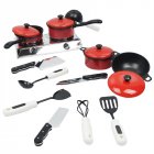 13pcs/set Children Play House Game Props Simulation Kitchen Utensils Children's Educational Toys Cooking Toys Kitchen Toys red