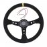 14 Inch 350mm Modified Suede Leather Steering Wheel Automobile Deep Corn Drifting Race Steering Wheel Green