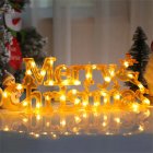 14 LEDs Letters Christmas Lights Super Bright Energy Saving LED Hanging Lights For Fence Pathway Trees Garden Yard (11x4.3 Inches) yellow