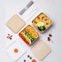 1400ml Portable Lunch Box Set With Chopsticks Spoons Strap Design Premium Leakproof Double Layer Heatable Bento Box White 1400ml