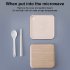 1400ml Portable Lunch Box Set With Chopsticks Spoons Strap Design Premium Leakproof Double Layer Heatable Bento Box White 1400ml