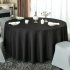 140cm Solid Table Cloth Round Satin Tablecloth Wedding Party Restaurant Home Table Cover  black Round 140cm