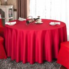 140cm Solid Table Cloth Round Satin Tablecloth Wedding Party Restaurant Home Table Cover  Red Round 140cm