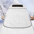 140cmx120cm Car Windscreen Frost Cover Snow Magnetic Cover Windshield General Car Cover with Two Mirror Covers white