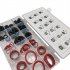 141pcs Rubber O ring Assortment Kit Red Steel Paper Flat Washer O Ring Combination Kit Plumbing Gasket For Faucet as shown in the picture