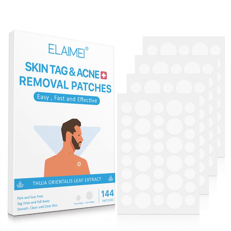 144 Pcs/set Skin Tag Transparent Dot Ultra-thin Warts Remover Treatment Sticker 144 posts