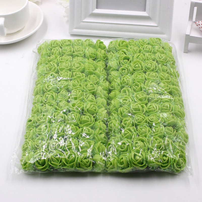 144Pcs  Artificial Lace PE Foam Rose Flowers Handcraft Wreath Decor green