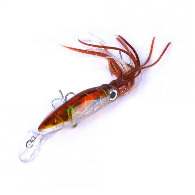 14CM Plastic Squid Tape Crankbait with Tassel Fishing Lures Tackle Fishing Bait 6 #