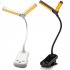 14LEDs Led Clip On Book Light Adjustable 3 Color Temperatures 8 Brightness USB Rechargeable Desk Lamp Perfect For Book Lovers White